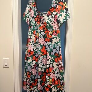 Old Navy Red and Orange Flutter Sleeve Sundress